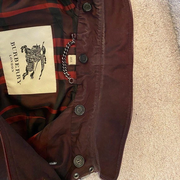 Burberry Deep Red Trench Coat - Picture 7 of 8